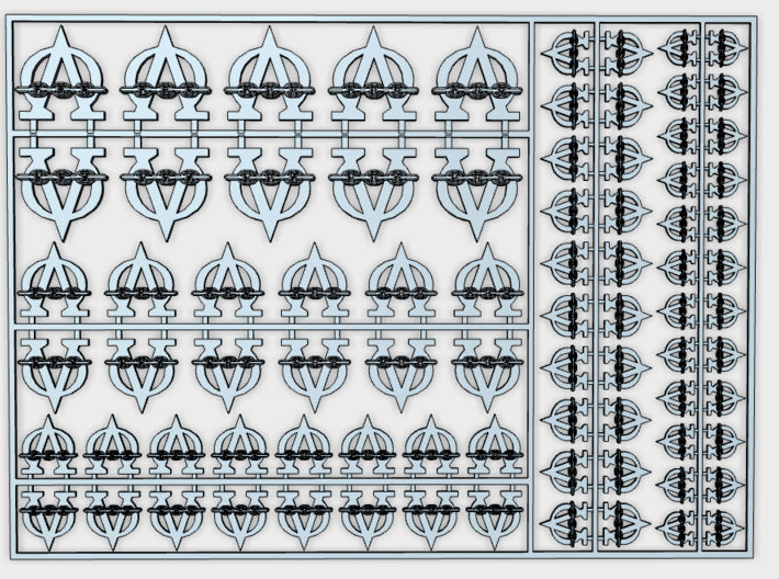 Alpha Omega - Flat Vehicle Insignia pack 3d printed