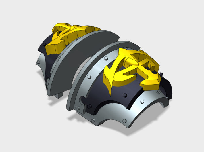 Warmaster’s Eye - T:2a Cataphractii Shoulder Sets 3d printed Small Set = 5 Cataphractii Terminators (L&amp;R)