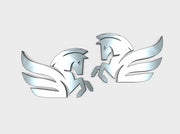 60x Winged Horse - Shoulder Insignias (L&amp;R) 3d printed 30 Left &amp; 30 Right