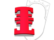 10x Demon Hunters - Bent Shield Insignias (11x18mm 3d printed Bent to fit curved surfaces.