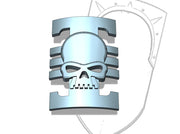 10x Xeno Hunters - Bent Shield Insignias (11x18mm) 3d printed