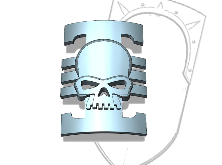 10x Xeno Hunters - Bent Shield Insignias (11x18mm) 3d printed