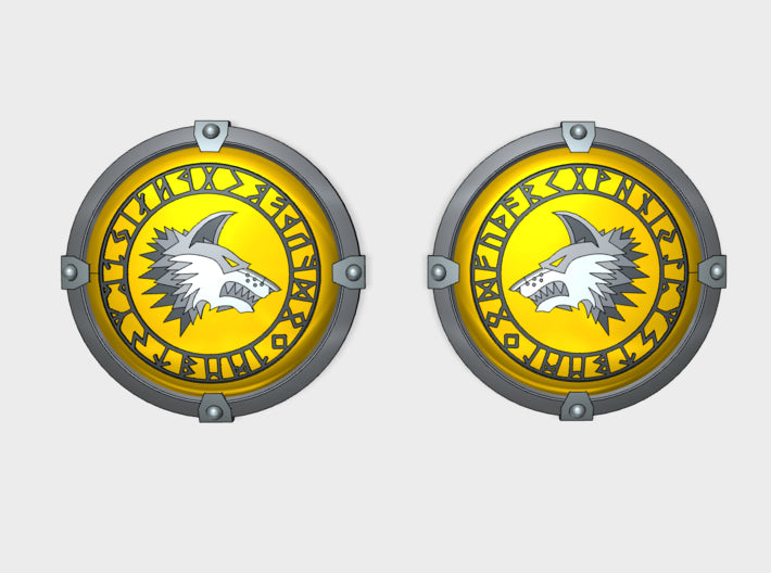 Shaggy Wolf - Round Power Shields (L&amp;R) 3d printed