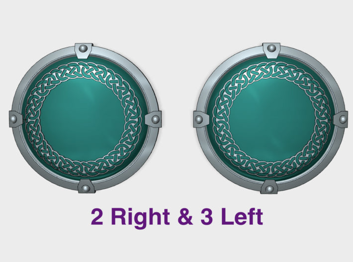 Braided Ring - Round Power Shields (L&amp;R) 3d printed