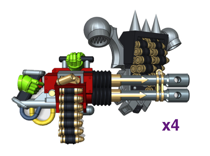 Chaos Anger Cannon wPack (SM) 3d printed Large = 4 Guns &amp; Packs