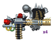 Chaos Rip Cannon wPacks (SM) 3d printed Large = 4 Guns &amp; Packs