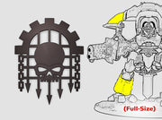 Caged Skull - Full-Sized Knight Insignias Set 3d printed These bits are for a full-size Knight.