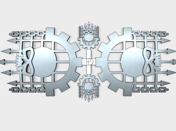 Caged Skull - Full-Sized Knight Insignias Set 3d printed