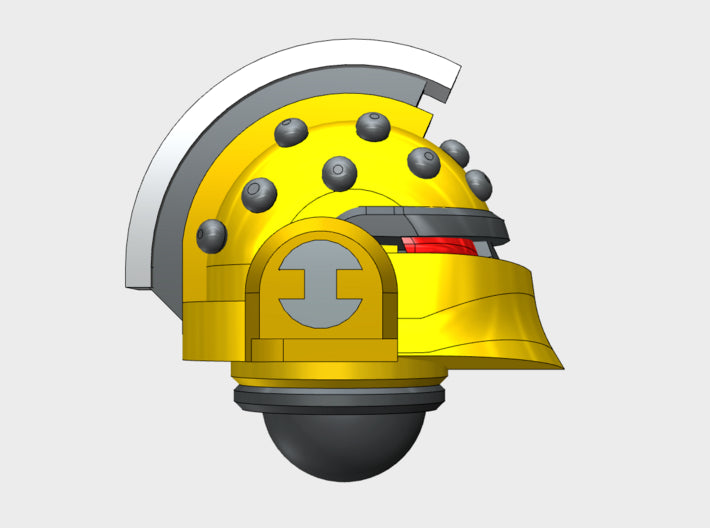 10x Iron Ridge Gunners - Studded Ferrum Helmets 3d printed
