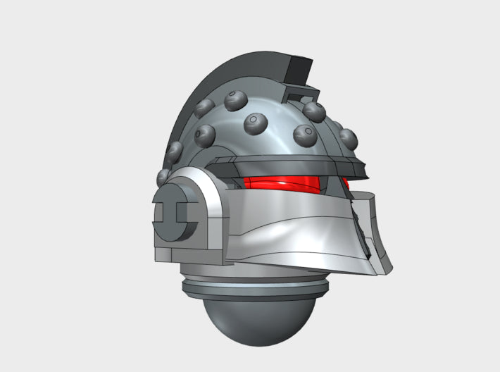 10x Ridged - Studded Ferrum Helmet 3d printed