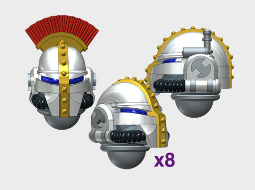 10x Base - Teutonic Helmets : Squad Set 3d printed