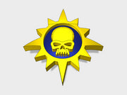 60x Starburst Skull - Shoulder Insignia pack 3d printed