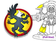 Legio Gryphon : Full-Sized Knight Insignias Set 3d printed These bits are for a full-size Knight.