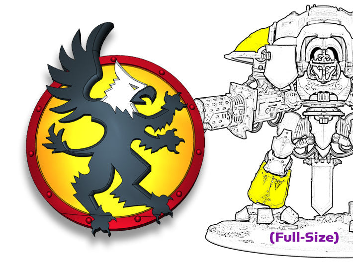 Legio Gryphon : Full-Sized Knight Insignias Set 3d printed These bits are for a full-size Knight.