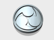 20x Mitsu Tomoe - Bent Insignias (7mm)	 3d printed