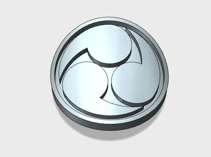 20x Mitsu Tomoe - Bent Insignias (7mm)	 3d printed