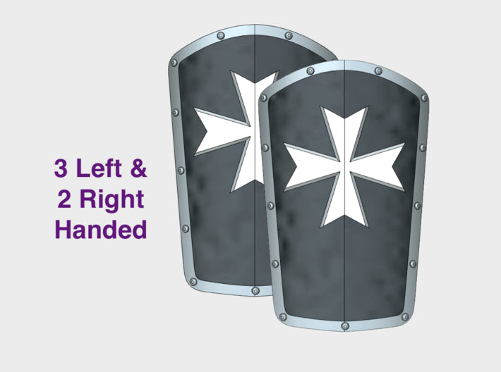 Maltese Cross: Manowar Power Shields (L&amp;R) 3d printed Medium: 5 Shields