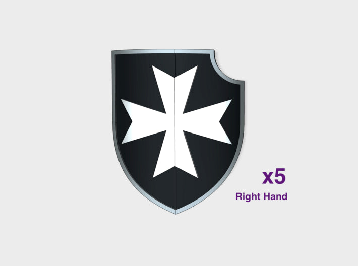 Maltese Cross - Lancer Power Shields (Right) 3d printed 5 Shields