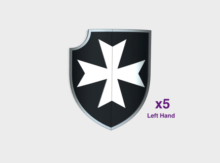 Maltese Cross - Lancer Power Shields (Left) 3d printed 5 Shields