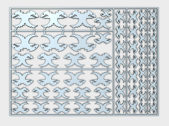 Gemini Worm - Flat Vehicle Insignia pack 3d printed