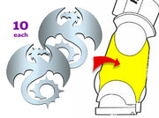 20x Void Dragons - Small Bent Insignias (5mm) 3d printed