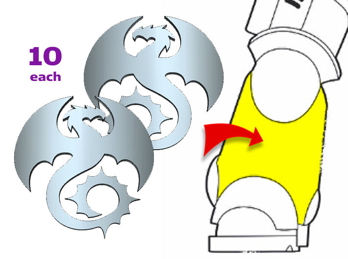 20x Void Dragons - Small Bent Insignias (5mm) 3d printed