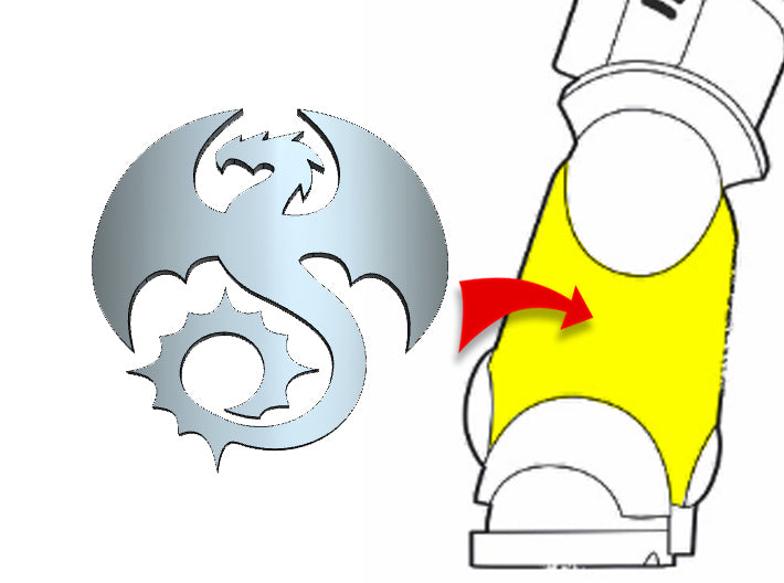 20x Void Drakes (FL) - Small Bent Insignias (5mm) 3d printed