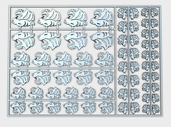 Silver Tigers - Flat Vehicle Insignia pack 3d printed