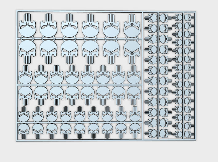 Angry Skull - Flat Vehicle Insignia pack 3d printed