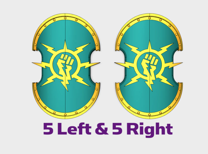 Storm Fists - Trojan Power Shields (L&amp;R) 3d printed Large = 10 Shields (L&amp;R)