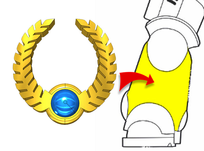 20x Ancient Laurel - Small Bent Insignias (5mm)	 3d printed