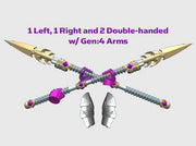 4x Energy Spear: Phonecian - G:4 Set 3d printed