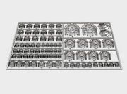 Caged Skull - Bent &amp; Convex Insignias Set	 3d printed