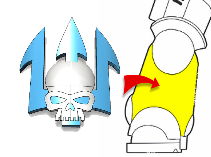 20x Neptune Spears - Small Bent Insignias (5mm) 3d printed