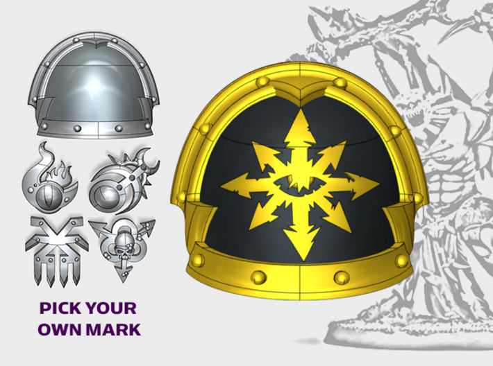 Dark Legion - Abhor: Demonic Pauldrons 3d printed