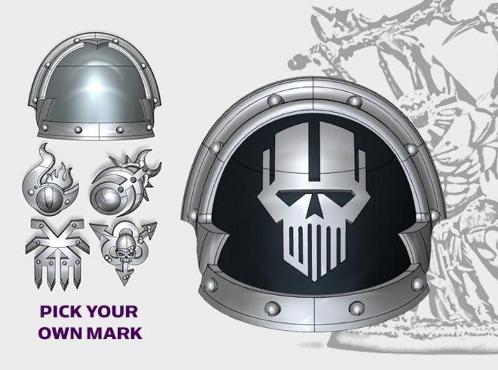 Iron Heads 1 - Abhor: Demonic Pauldrons 3d printed