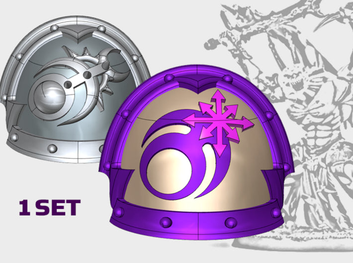 Flawless Cohort - Abhor: Demonic Pauldrons 3d printed