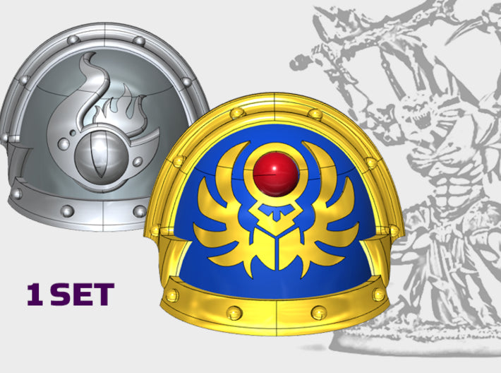 Sun Scarabs - Abhor: Demonic Pauldrons 3d printed