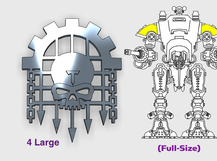 Legio Caged Skull: Squire Shoulder Insignias 3d printed