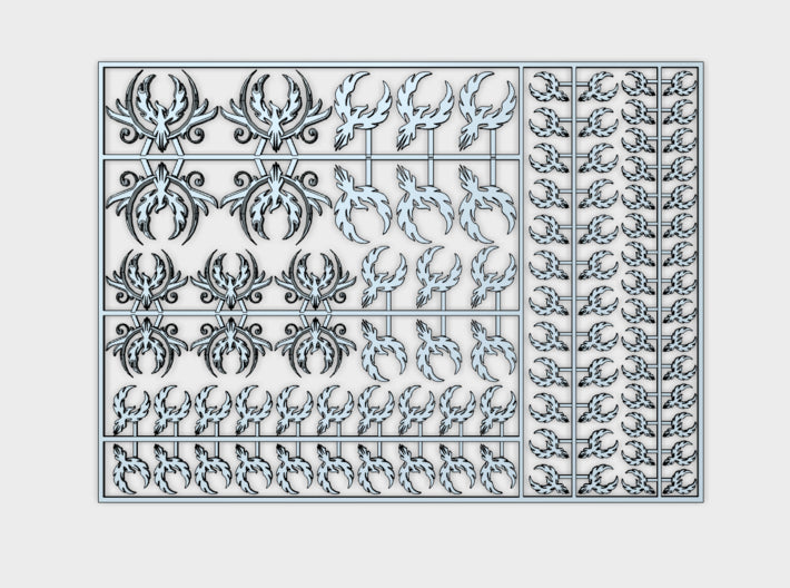 Phoenix Crest - Flat Vehicle Insignia pack 3d printed