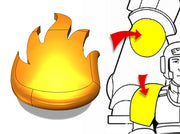 20x Dragon Flame - Tiny Convex Insignias (3mm) 3d printed