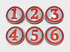 10x Circle Numbers 1-6 : Shoulder Insignia pack 3d printed