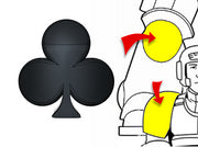 20x Clubs - Tiny Convex Insignias (3mm) 3d printed