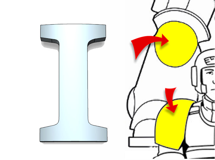 20x I - Tiny Convex Insignias (3mm) 3d printed