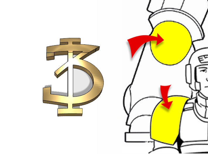 20x Ogothic #3 - Tiny Convex Insignias (3mm) 3d printed