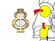 20x Ogothic #8 - Tiny Convex Insignias (3mm) 3d printed