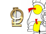 20x Ogothic #9 - Tiny Convex Insignias (3mm) 3d printed