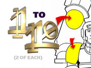 2x Ogothic Number Set - Tiny Convex Insignias (3mm 3d printed