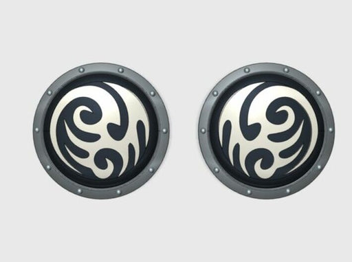Tribal Swirl - Round Power Shields (L&amp;R) 3d printed