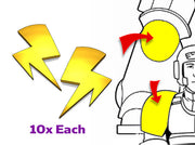 2x10 Twin Bolts - Tiny Convex Insignias (3mm) 3d printed